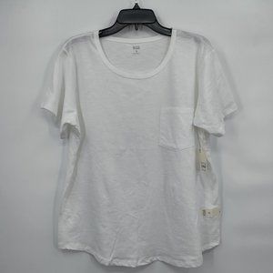 A.N.A Cotton Short Sleeve Pocket Tee Women White XL